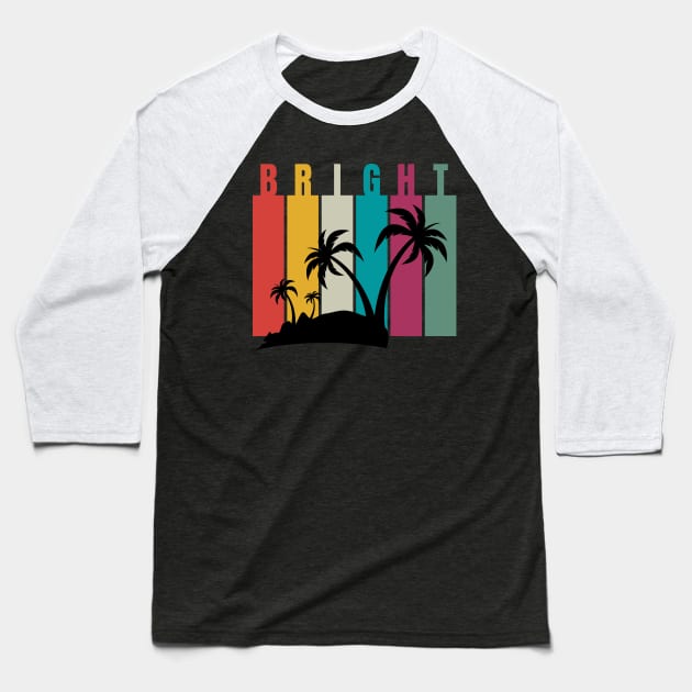 Bright with colors palm trees Baseball T-Shirt by Benny Merch Pearl